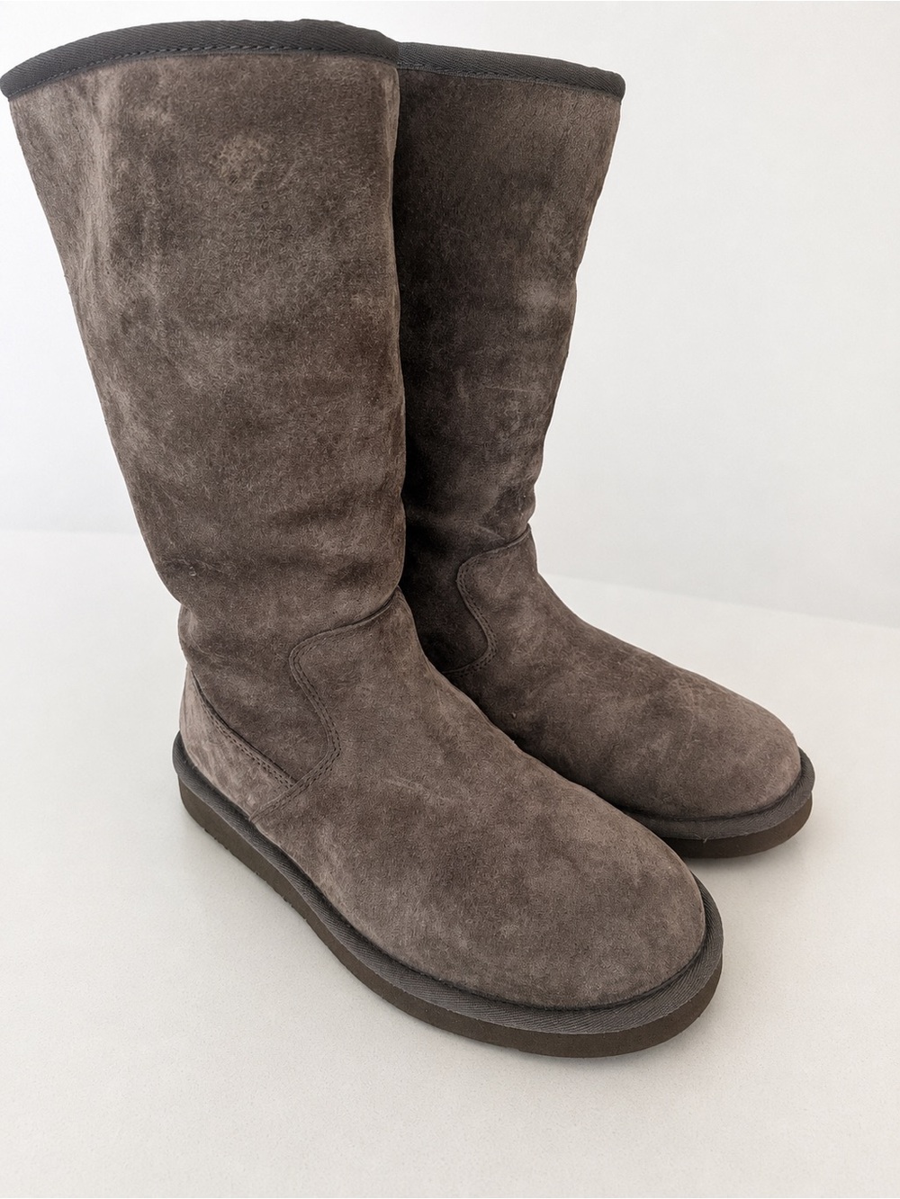 Uggs Tall Suede Winter Boots - Gray - Picture 2 of 6